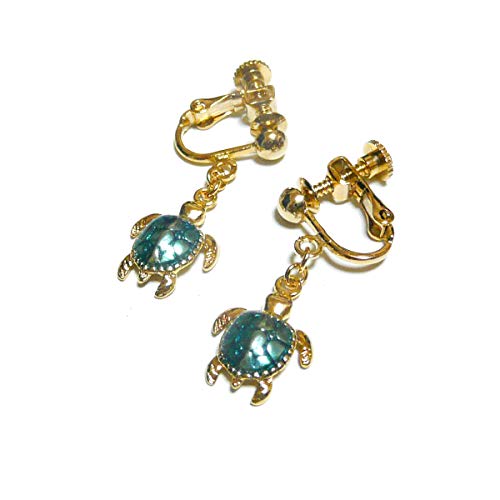 No.1411-E 海☆ホヌ(亀)ピアス・イヤリング ホヌ（ウミガメ