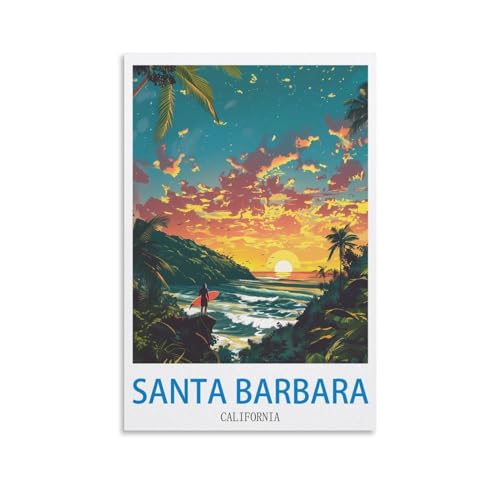 Toile Santa Barbara vintage grand format pour habiller un mur vide