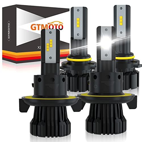 Gtmoto For 2005 2006 2007 2008 2009 2010 2011 2012 2013 2014 2015 2016 Ford F250 F350 Led Headlights And Fog Light Bulbs, F450 F550 Super Duty Truck Lights, 6000K Cool White H13 H10 Led Combo, 4 Pack #TOP8