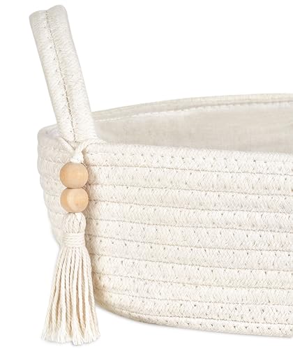 image for Mkono Small Storage Basket for Toilet Tank Top Boho Bathroom Decor Wov