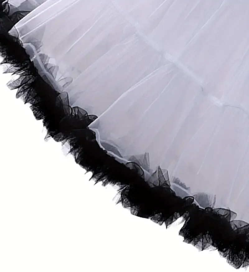 Women's Short Petticoat 25.59" Crinoline Rockabilly Ballet Tutu Underskirt Layered Ruffles Fluffy Trim Puffy Half Slip - Image 5