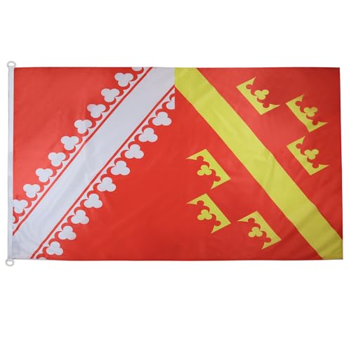 AZ FLAG - Drapeau Alsace Ancien Spécial Extérieur - 150x90 cm - Drapeau Alsacien - France En Maille Bloquée Avec Anneaux Plastiques Intégrés - 170g