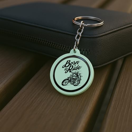 Image of Mi Glow Store Glow in Dark Keychain for Bike Men | Gift for Man | Bike Accessories | Charges in Light Glows in Dark | Key chain for Bike