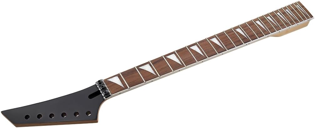 Electric Guitar Neck 24 Fret 25.5 Inch Maple Fingerboard Locking Nut Replacement for Jackson Style (Black)