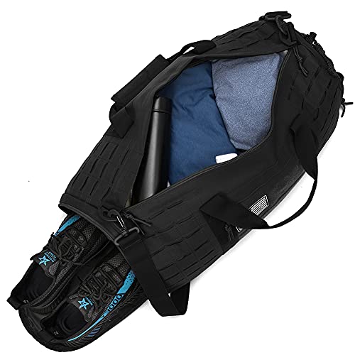 QT&QY 40L Military Tactical Duffle Bag For Men Sport Gym Fitness Tote Travel Training Workout With Shoe Compartment Basketball Football Weekender by QT&QY - Used condition - Image 5