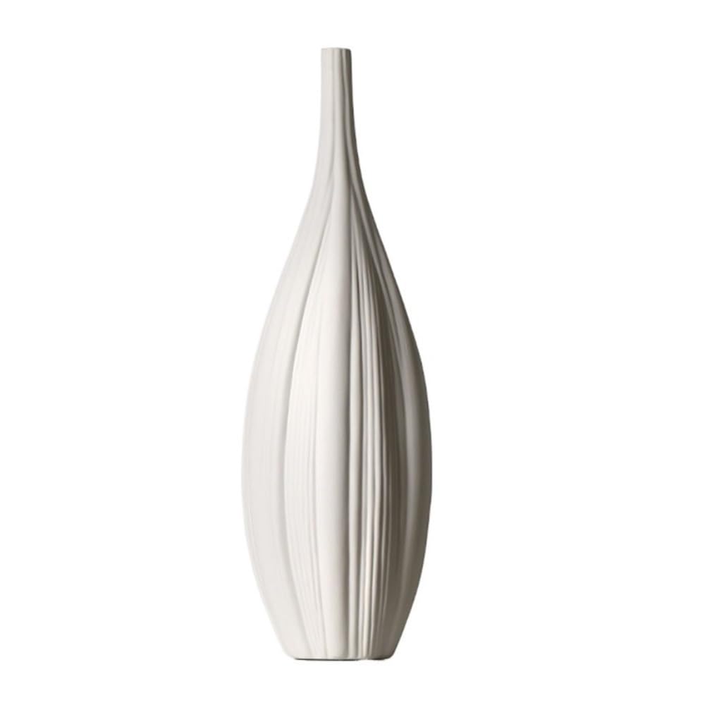 Wazon na kwiaty, Ceramiczny wazon z delikatnymi ustami, dekoracja do salonu, kremowy, minimalistyczny, kwiatowy