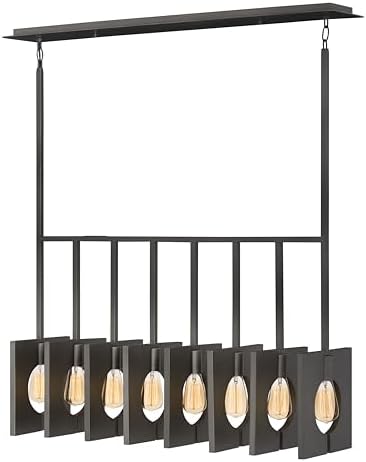 Hinkley Ludlow Eight Light Linear Chandelier, Burnished Graphite