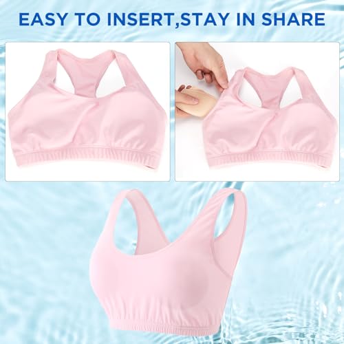 Image of Waterproof Swimsuit Bra Pad Inserts 4 Pairs, Bra Pads Sewn Padded for Bikini Sports Bra B /C or C /D,D /E Cup