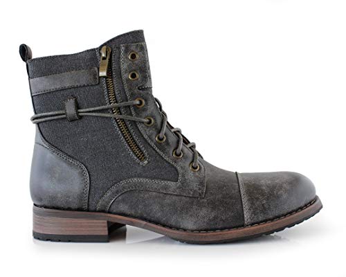 Image of Polar Fox Men's Casual Cap-Toe Ankle Boot Collection | Lace-Up Work, Combat, and Chukka Styles