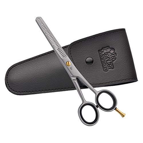 OTTO HERDER® EFFILIERSCHERE - Haarschere Friseurschere 6 Zoll 16,5 cm aus rostfreiem Edelstah mit goldener Schraube - Effilierschere Scharf
