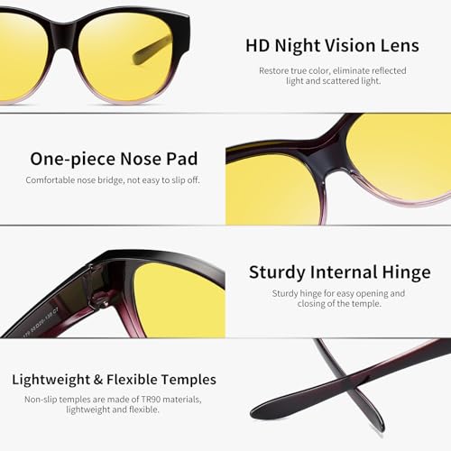Image of GEGURI Polarized Sunglasses Fit Over Glasses for Men Women, Oversized Square Sun Glasses UV400 Protection Shades