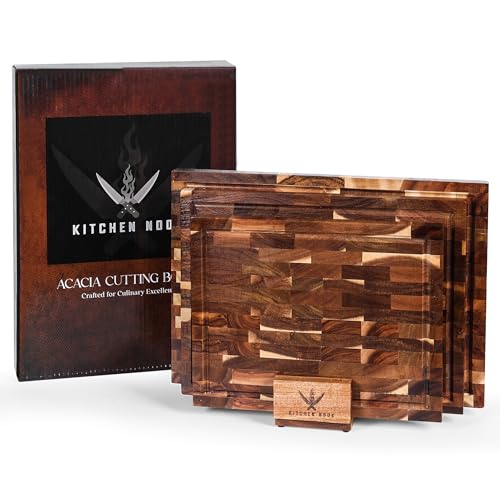Juego de 3 tablas de cortar de madera de acacia miniatura 1