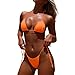 Produktbild Overdose Damen Bikini-Sets Strandkleidung Push up Bandeau Gepolstert Neckholder Verstellbarer Strappy Einfarbig Badeanzüge Sommer Swimwear Bademode Swimsuits Beachwear