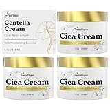 TERRAFIQUE Cica Cream for Women - Centella Asiatica Moisturizer - Anti Wrinkle Face Cream - Anti Aging, Hydrating, Moisturizing - 5 Oz / 150 Ml (3 Pack)