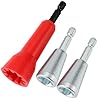 Wire Twister Tool for Drill, Connector and Cable Quick Stripping - Wire Nut Twister for Electrical Power Drill, 2 Pcs Silver, 1 Pc Red