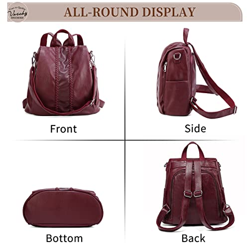 VASCHY Women Backpack, Anti Theft Ladies Backpack Purse Convertible Handbag