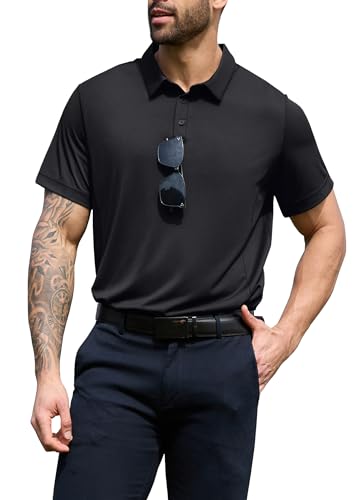 NIASHOT Men's Polo Shirts Tactical Short Sleeve Golf T-Shirt Athletic Collared Summer Shirts2