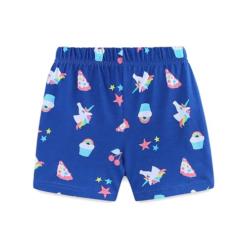 Image of HILEELANG Toddler Girl Summer Short Outfit Sets Cotton Short Sleeve Tops Tees Shorts Clothing Sets