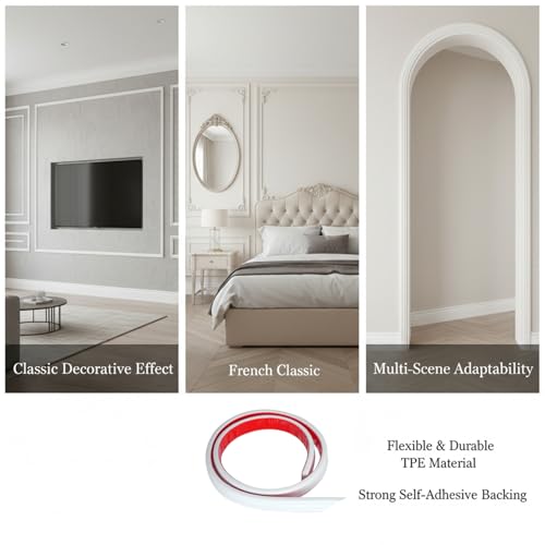 Moldura de pared autoadhesiva blanca TPE flexible para remates de interior 3