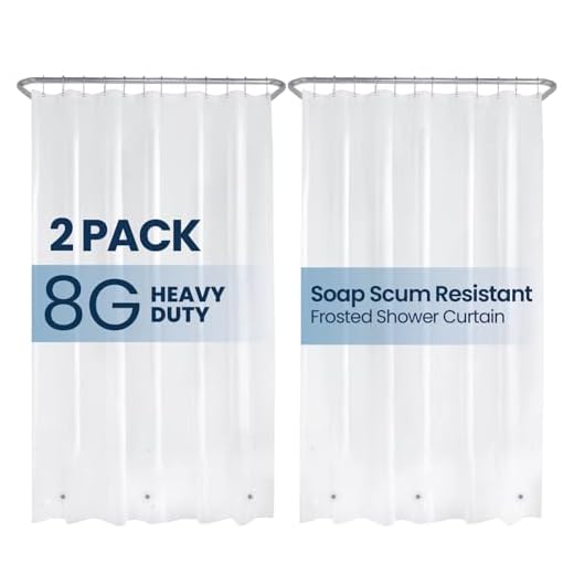 LiBa Shower Curtain - Waterproof Plastic Shower Curtain Premium PEVA Non-Toxic with Rust Proof Grommets Frosted 8G Heavy Frosted Duty Bathroom Accessories 72x72 2 Pack