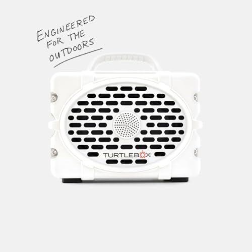 Image of Turtlebox Original Gen 3: Portable Outdoor Bluetooth Speaker - Ultra-Loud (120dB), Waterproof (IP67), Rugged, Impact-Resistant, 3-Day Battery | Party Mode: Unlimited Pairing Stereo, White /White