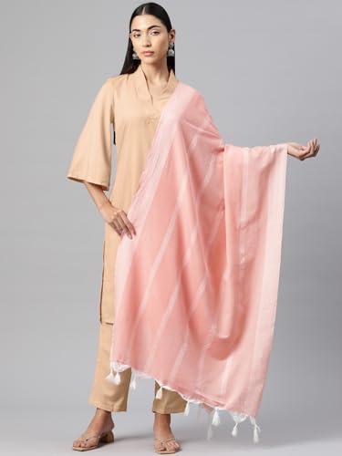 Image of One femme Women's Plain Solid Tasselled Dupatta