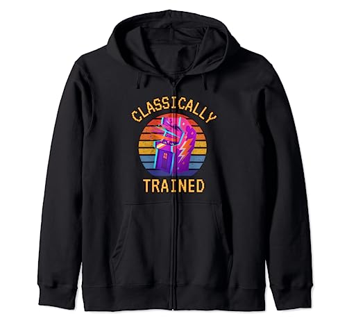 Image of Classically Trained Gamer Dad 80s Retro 8-bit Arcade Machine Zip Hoodie
