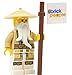 LEGO Ninjago: Sensei Wu Minifigure with Tan Robes Battle Staff and Braided Ponytail