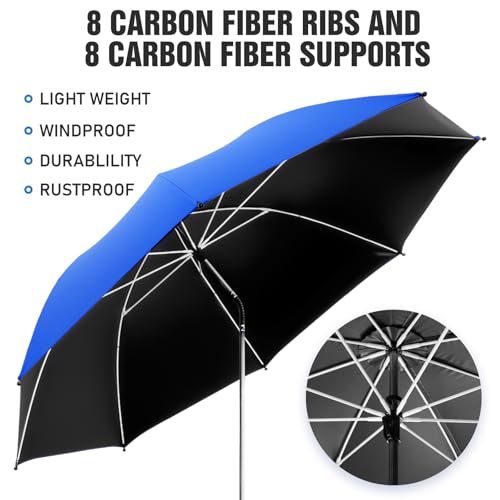 Image of 2 PACK Beach Umbrella with Clamp, 360 Adjustable Umbrellas for Chair, UPF50+ Umbrella for Beach Chair, Patio Chair, Wheelchair, Camping Chair, Golf Carts (Chair Not Included)