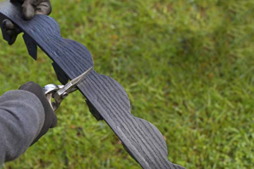Easyflex Scallop No-Dig Edging With Extra Anchoring Spikes - 100' Kit, Black (3210E-100Cxx) #TOP2