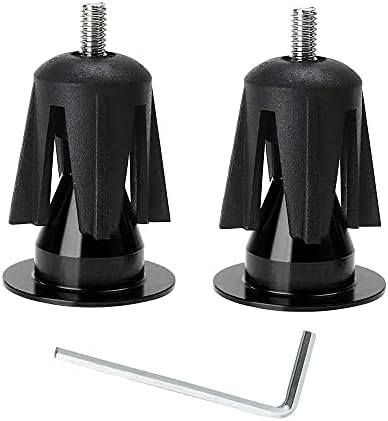 QitinDasen 2 Pairs Bike Handlebar End Plugs, Aluminum Bicycle Bar End Caps, for Road Bike, MTB, BMX (Silver + Black)