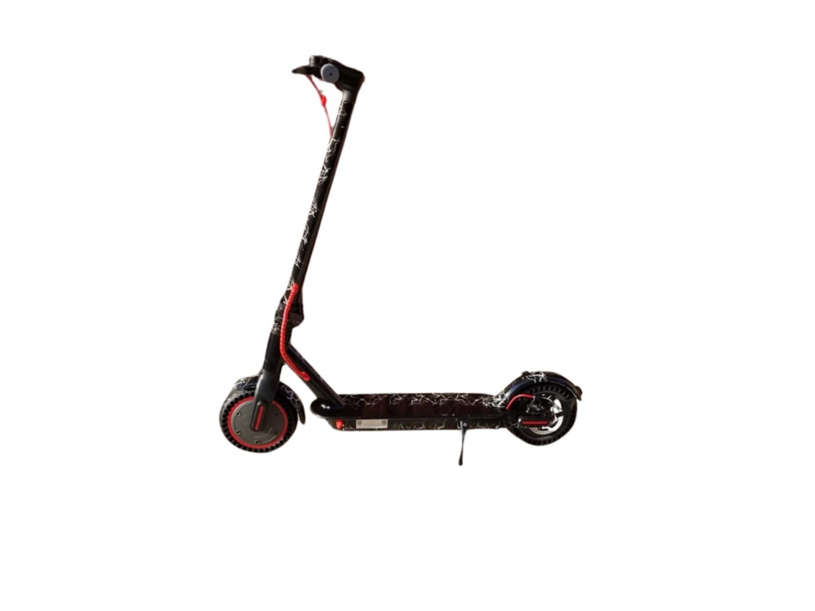Mi 365 Electric Scooter Speed 30 Km Per Hour With Solid Tyre Color Black White Flames
