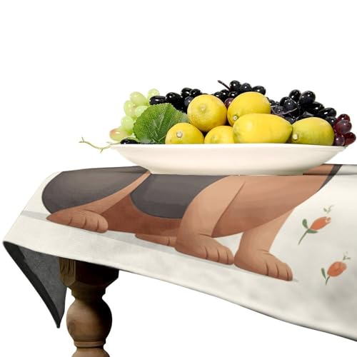 Nappe teckel 140x140 cm imperméable et lourde pour table carrée - 8