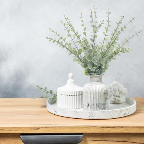 Voqoza 18pcs Eucalyptus Stems Greenery Stems Fake Leaves Artificial Flowers Bouquet Faux Branches Centerpiece Flores Plants for Home Party Decor Wedding Decoration - Image 2