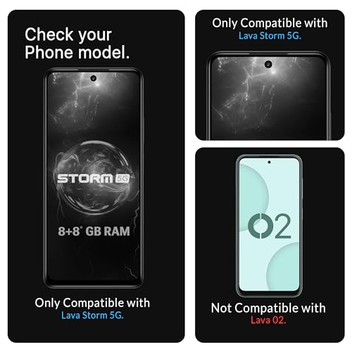 Image of ArmourPro Military Grade Gorilla Tempered Glass Screen Protector Compatible For Lava Storm (6.78 Inch) With Easy Installation Kit| Edge To Edge Coverage |Black