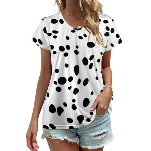 Dog Bone Paw Print Brown T Shirt Womens Sexy Ruffle Short Sleeve V-Neck Casual Tshirrt Summer Tops Fashion