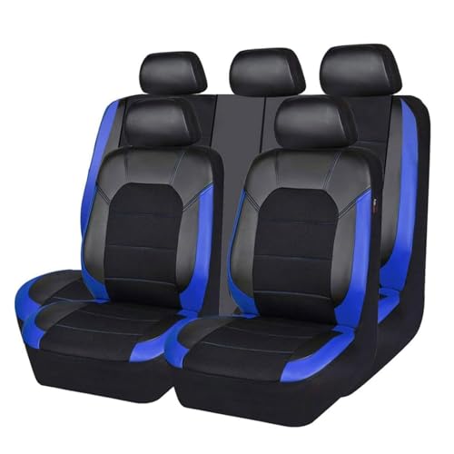 LZGBMNB 9 Pcs Car Seat Cover for Kia Parktown/Picanto(SA)/Picanto Zapp(SA)/Picanto Zipp(SA) 2000-2024, Leather Front and Rear Seat Covers Full Sets Waterproof Breathable Interior Accessories,Blue