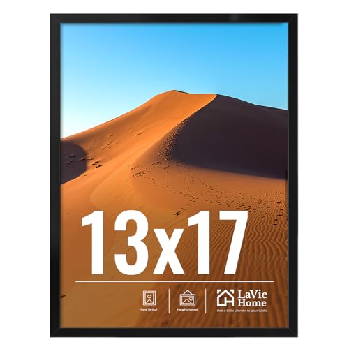 Image of LaVie Home 13x17 Picture Frame for Wall Display, 13x17 Black Picture Frame with HD Plexiglas, 13 x 17 Poster Frame 1 Pack, Display Frame for Vertical or Horizontal, Classic Collection