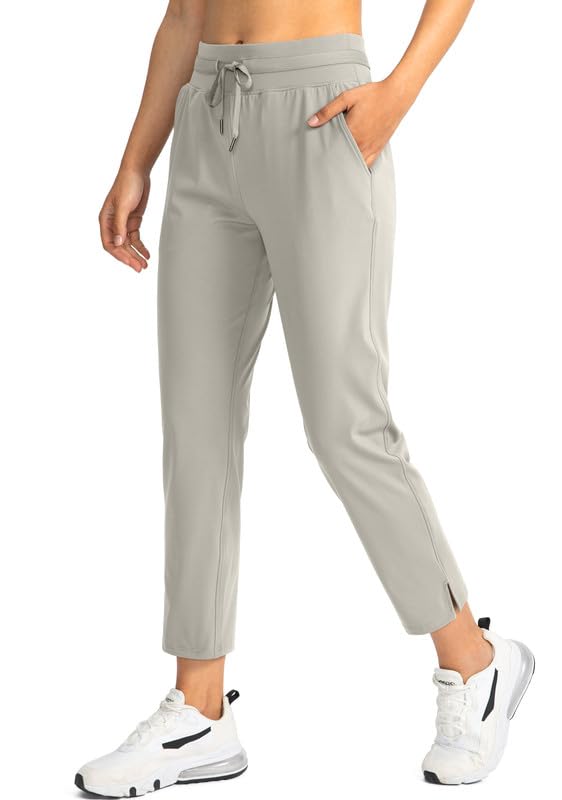 Soothfeel Women's Pants with 4 Pockets 7/8 Stretch High Waisted Sweatpants Travel Athletic Work Golf Pants for Women