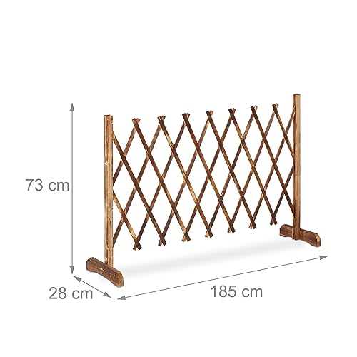 Celosía de pie extensible 185 cm Relaxdays soporte plantas enredaderas madera 5