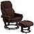 Flash Furniture Contemporary Leather Recliner and Ottoman with Swiveling Mahogany Wood Base by Flash Furniture