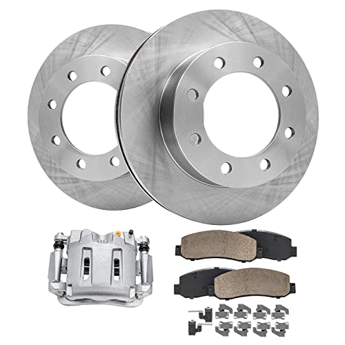 Image of Detroit Axle - 4WD Front Disc Brake Rotors Brake Pads + Right Brake Caliper