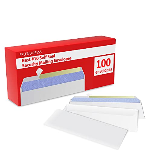 Mailing-Envelopes-Self-Seal-10-Security-White-Letter-Businesses-Envelopes-100-Peel-and-Seal-Tinted-Windowless-10-Envelope-Printer-Friendly-Self-Stick-Bulk-Envelops