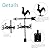 Weather Vane Roof Mount Animal Shape Weathervane Iron Decorative Wind Vane 13x22inch Wind Direction Indicator Weathervanes for Yard Garden Farm, Rooster