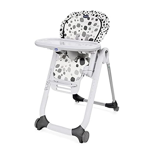Chicco - Chaise Haute Evolutive Bébé Polly Progres5 - 4 Roues, Ajustable, avec Accessoires - Anthracite