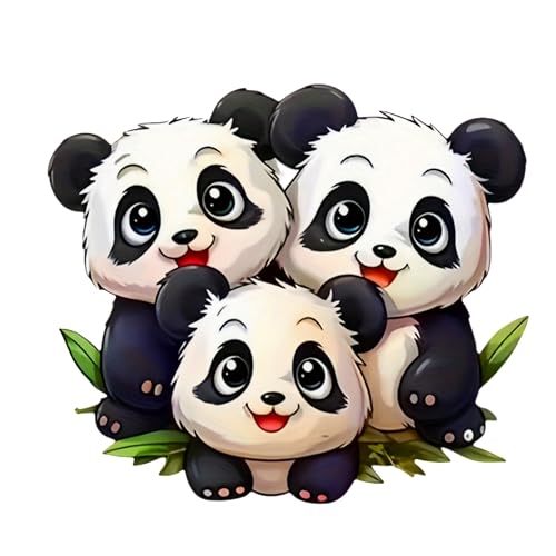Lot de 2 autocollants pour voiture Panda mignons - 14 cm - Brillant et imperméable - Durable - Autocollant pour pare-chocs de voiture, SUV, moto, ordinateur...