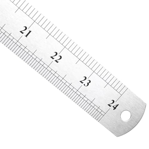 Règle à bord droit en acier inoxydable robuste 60cm argenté - 6