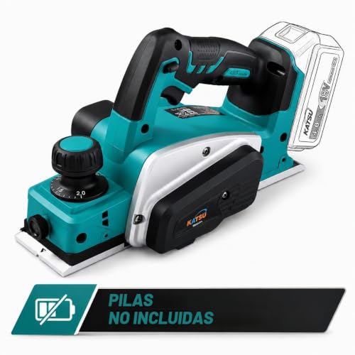 Miniatura 2 de Cepilladora Inalámbrica Katsu Fit-Bat 21v, 15000rpm, Cepillo Eléctrico Para Madera Con Profundidad 2mm Y Ancho 82mm, Cuchillas Adicionales Incluidas, Sin Batería Ni Cargador 102781