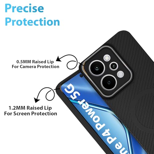 Image of LIRAMARK Rugged Carbon Fibre TPU Armor Silicone Back Cover Case for Realme P4 Power 5G