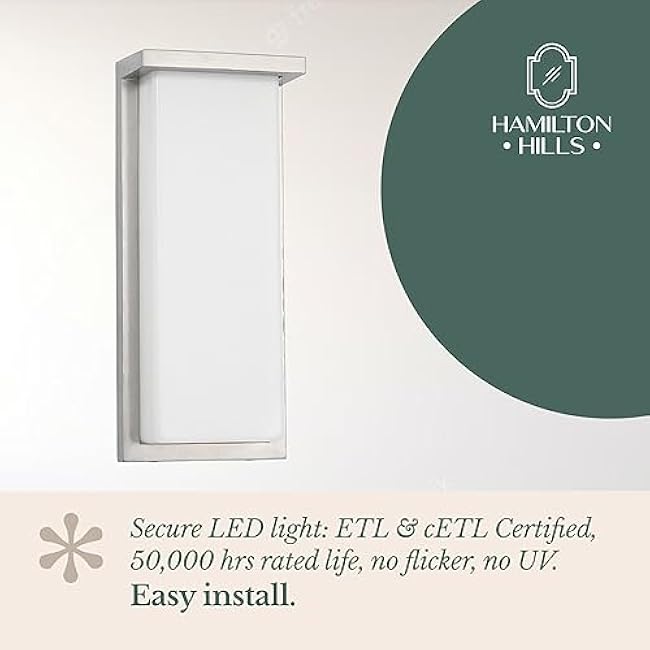 Hamilton Hills 14 Inch Flush Mount Outdoor Light Fixture 3000K Modern Wall Sconce